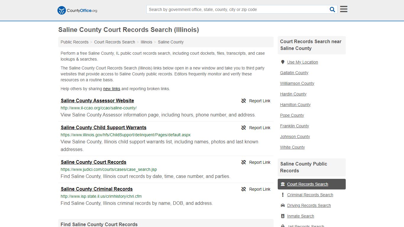 Saline County Court Records Search (Illinois) - County Office